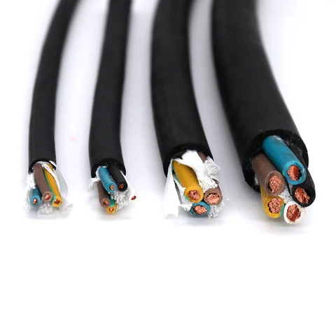 2x1.5mm2 2x1.0mm Rubber Cord Cable 2 3 5 Dual Core 5x6mm Ho7rn Tough Rubber Electrical Power Cable