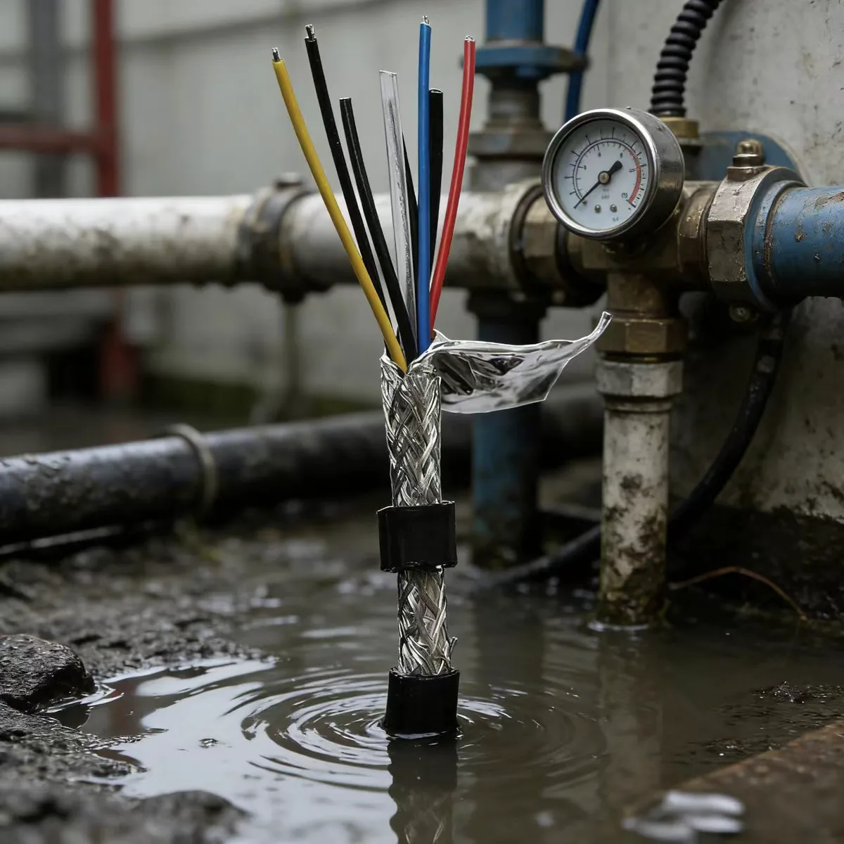High Performance 24AWG Stranded Waterproof Wire PE Polyurethane Vented Cable for Liquid Level Sensor Cable