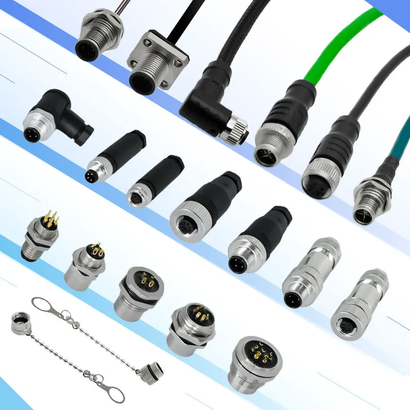 M12 Straight Angled Overmolding Sensor Cable 2-8 Pin 1/3/5 Meters IP67 Waterproof Gold-Plated Brass Contacts Green/Black Cable