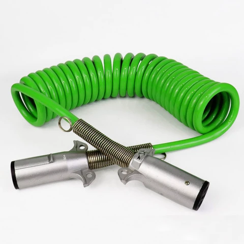 Customized Tpu Sheath High Performance Spiral Cable Trailer Plug Multi Core 5 7 11 13 Pin Trailer Coil Cable