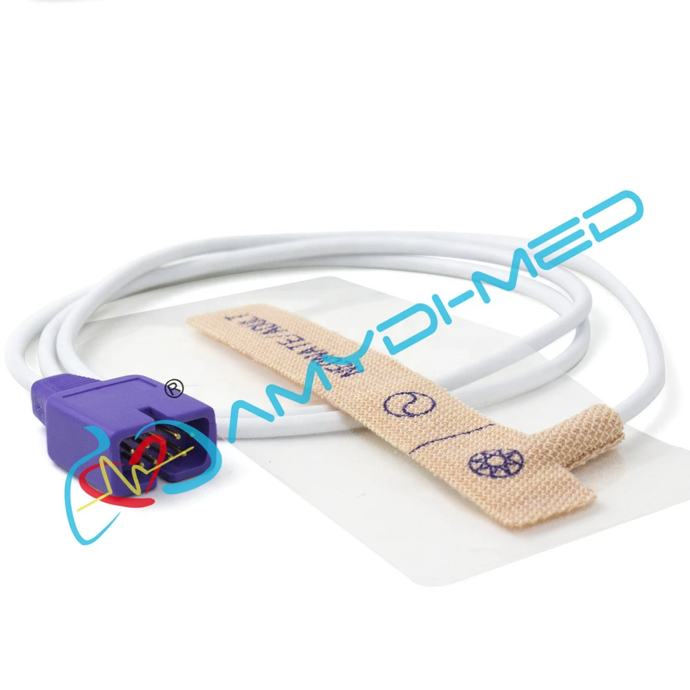 Amydi-med SpO2 Sensor Cables Compatible for Nellcor Max DS-100A Adult/Neonatal 0.9m/3ft DB9 9pin Disposable SpO2 Sensor