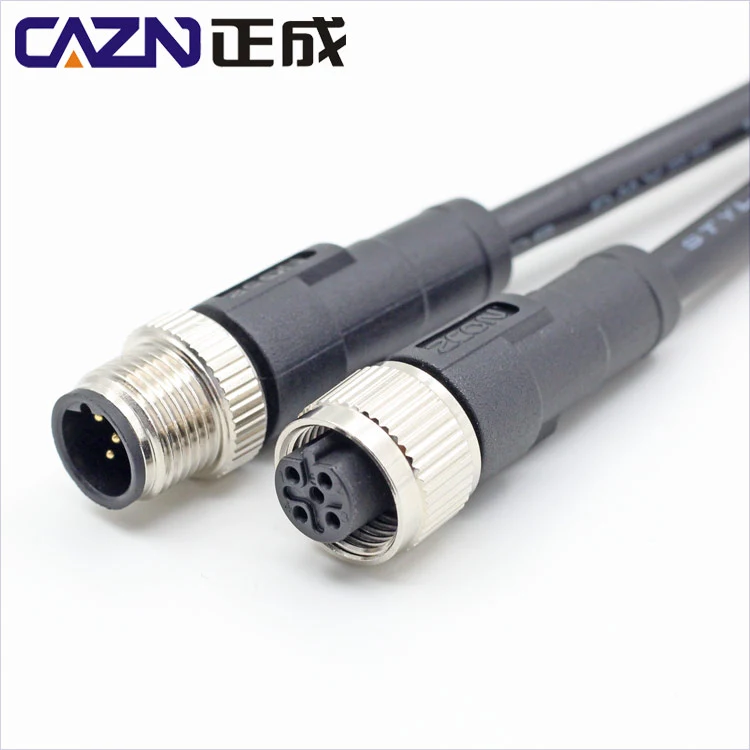 M12 Straight Overmolding Sensor Cable with Plastic 2pin 3pin 4pin 5pin 6pin 8pin 12pin 17pin M12 Thermocouple Connector