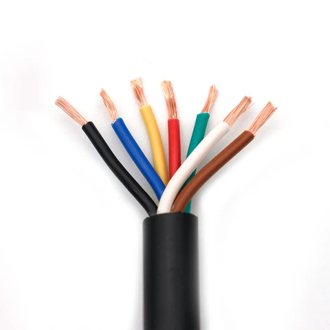 Wholesale 7 Core Trailer Cable Wire 1.5mm 1mm 0.75mm Heavy Duty Automotive 7 Way Trailer Cable