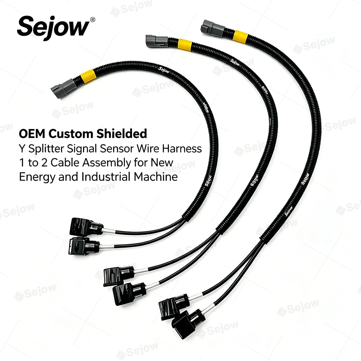OEM Custom Shielded Y Splitter Signal Sensor Wire Harness 1 to 2 Cable Assembly for New Energy and Industrial Machine