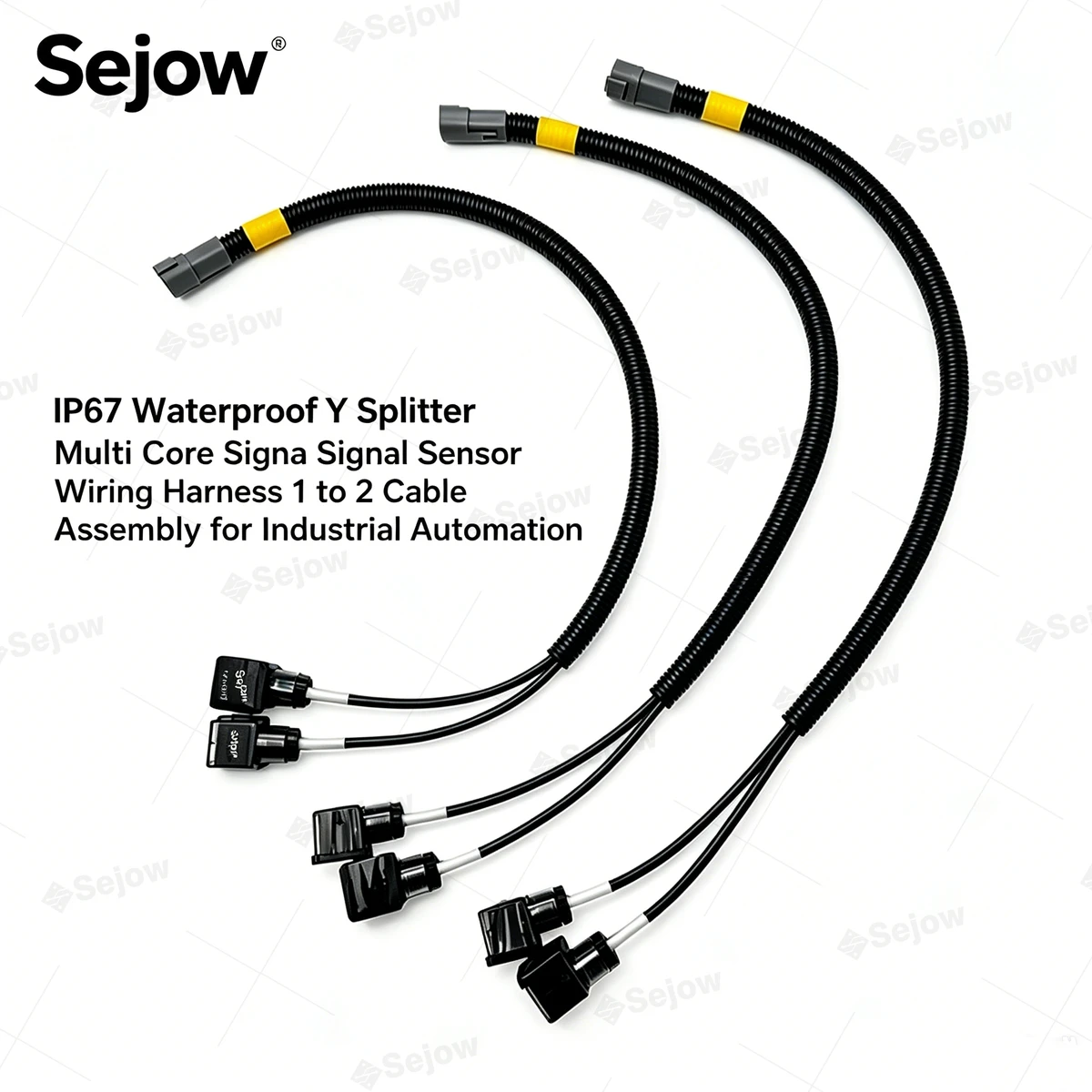 IP67 Waterproof Y Splitter Multi Core Signal Sensor Wiring Harness 1 To 2 Cable Assembly For Industrial Automation