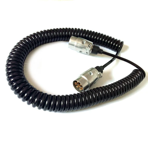 7-Way Trailer Spiral Cable Connector 7 Pin Electrical Power Wire ABS EBS Cord for RV Caravan