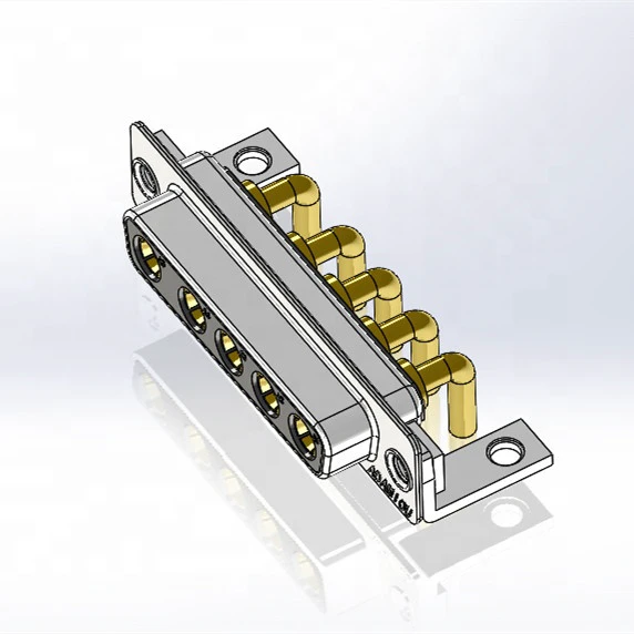 Angled Panel Mount Connectors with Solder Pins 5W5 Power D Sub Sockets Durable Panel Mount Connectors