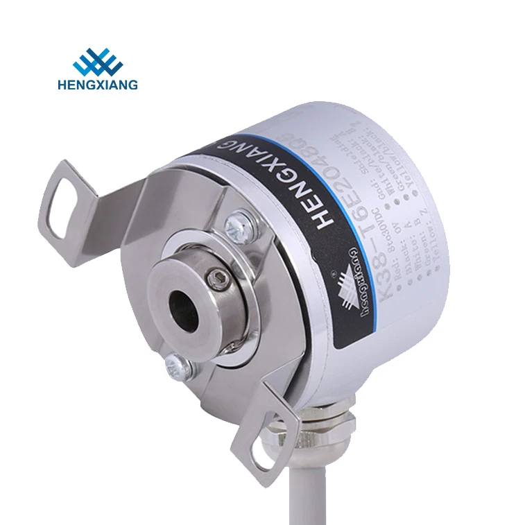 HENGXIANG 38mm Compact Incremental Encoder DC5V/12-24V Max 2500PPR IP65 TTL/HTL/OC Output 1M Wire Length Radial/Axial Cable