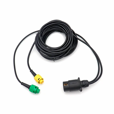 Trailer Lights Extension Cable 7 Pin to 2x 5pin Bayonet Green Yellow Water Proof Connector Trailer Led Lighting Harness