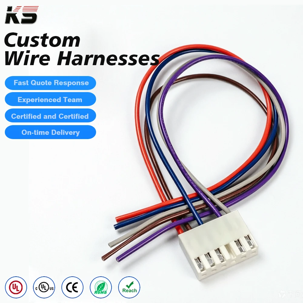 Custom JST PH 3.96mm Pitch 6PIN 20awg Wire Connector Cable Wire Harness Assembly