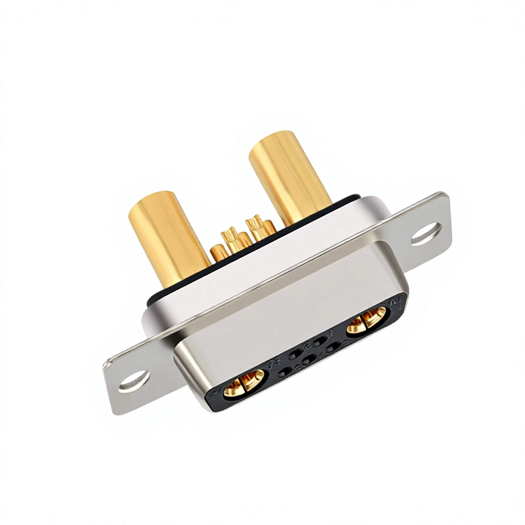 7W2 High-Current D-Sub Connector 2 Large 5 Small Pins Mixed Configuration DB9 Power Signal Integrated Industrial Plug Socket
