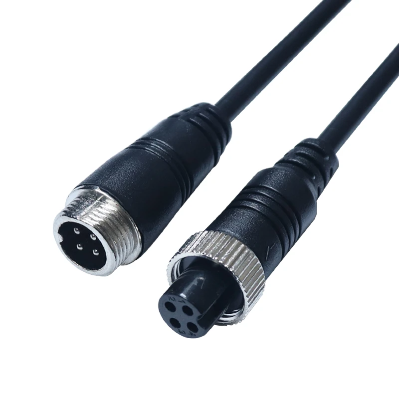 Waterproof M12 Aviation Head Connector 4P Copper Power Sensor Male to Female Extension Cable
