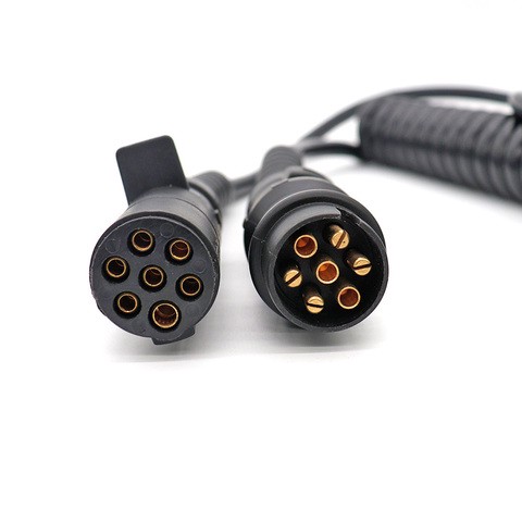 Trailer Connector Spiral Wire Cable 5 Core 7 Pin Abs Truck Extension Multicore Coil Cord for Trailer Part Replacement