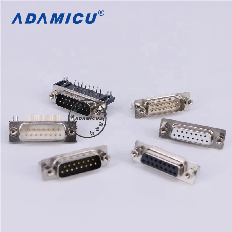 Machined Right Angle RGB D Sub 15 Pin VGA HD Copper Connector