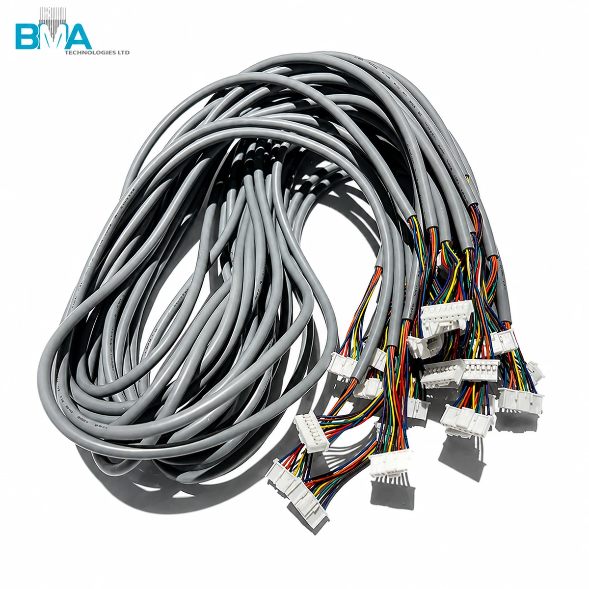 JST PH 2.0mm Pitch 8Pin Wire Harness 460mm UL2464 26AWG 8-Core Gray Jacket Cable With 5mm Strip Tinned Ends For PCB