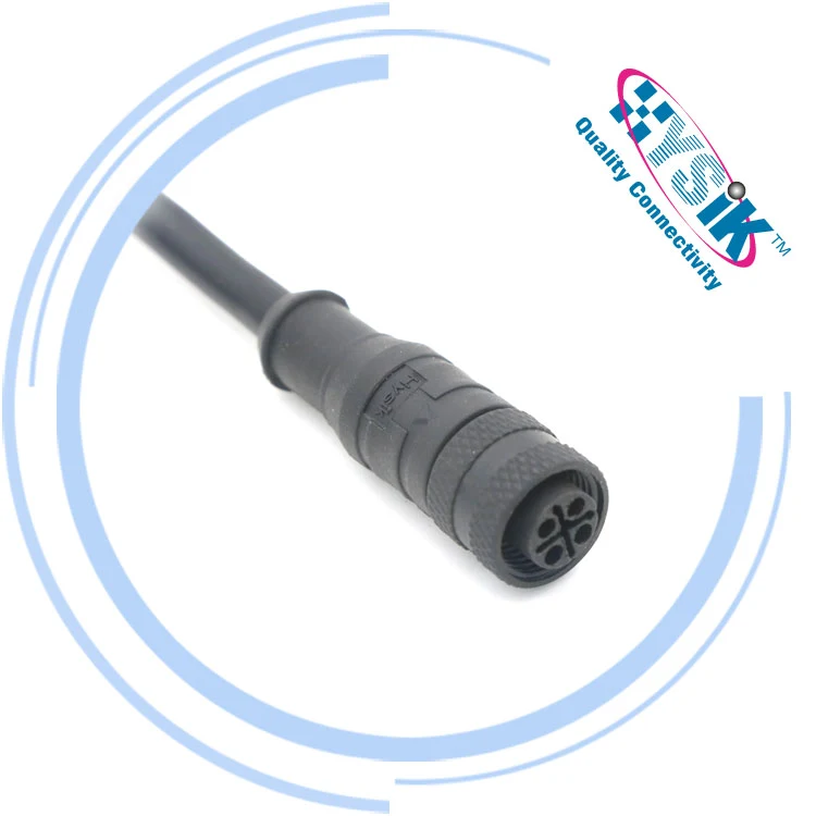 M12 S-Coded Sensor Power Cable Waterproof M12 Sensor Cable with PVC/PUR Waterproof Harness for Automation