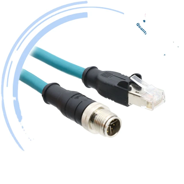 M12 Connector 8pin X Code to RJ45 Ethernet Connector Profinet Cable CAT5e Industrial Ethernet Ethercat