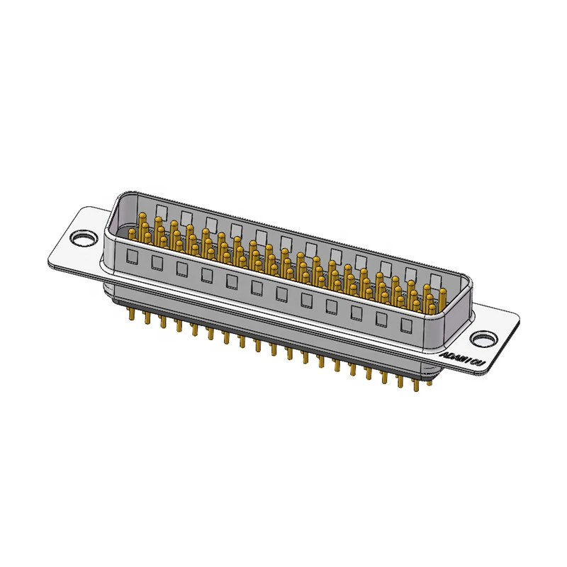 High-Density 78 Pin d Sub Interface Male Dip Straight Machined Contacts Brass Material 2A Rated Current for Wire Connections