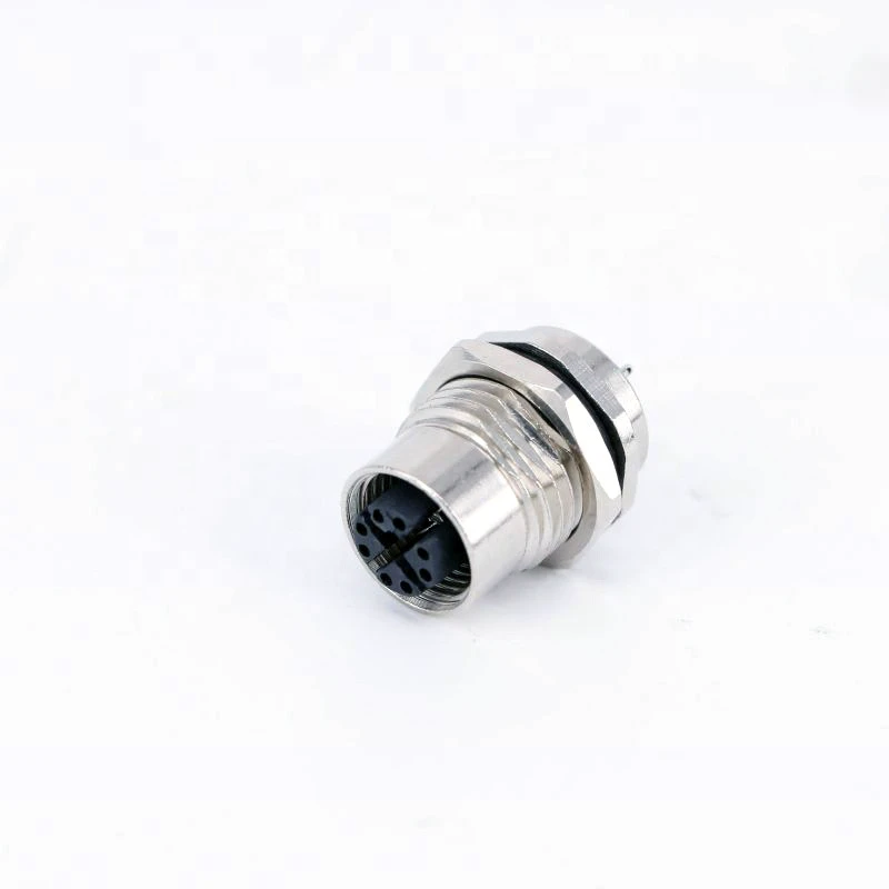 M12 x 8 Pin Female Connector Waterproof round PCB Female Socket for Power Equipment Connectors Category