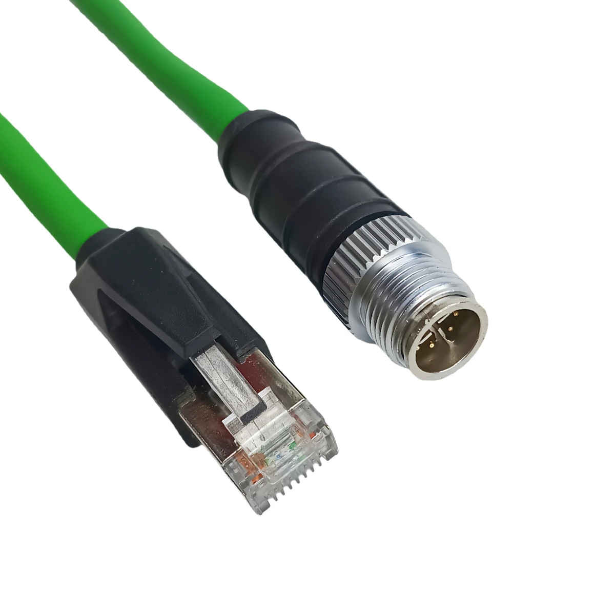 ADAMICU Eight-core X-type M12 RJ45 Male/Female Adapter Double Shielded IP67 Waterproof Industrial Network Cable Copper Housing
