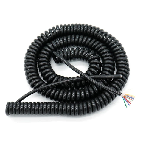 Custom Coiled Spiral Cable Wire 2 3 4 5 6 7 8 Core PUR Spiral Curly Power Signal Cable