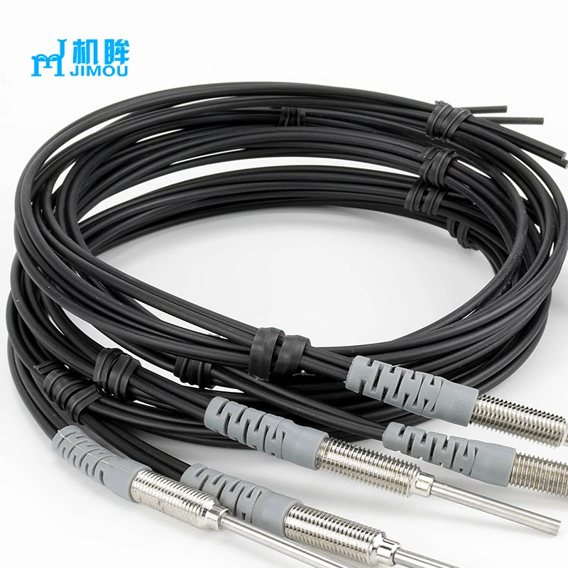 JIMOU High End Low Price Customize 1 or 2 Meters Length Diameter 6mm M6 Diffuse Fiber Sensor Cable