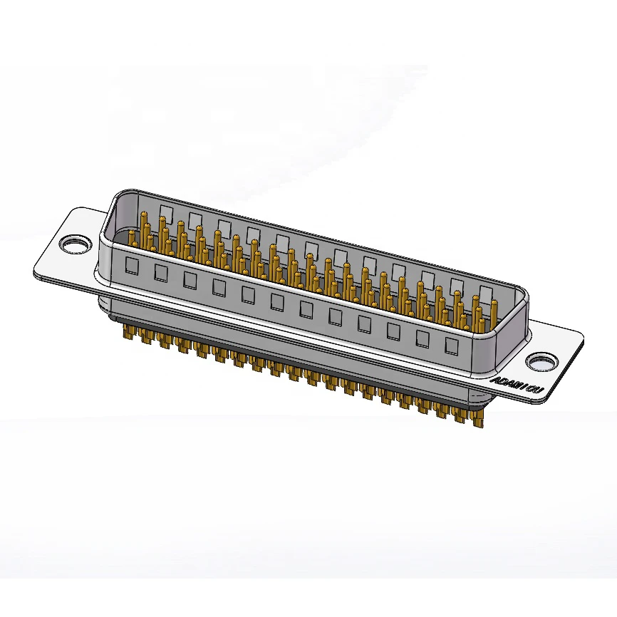 Best Selling DB Sub 78 Pin D Type Connector High Density Solder Male 2A Brass Contact for Wire Connections Assembled PCB Cable