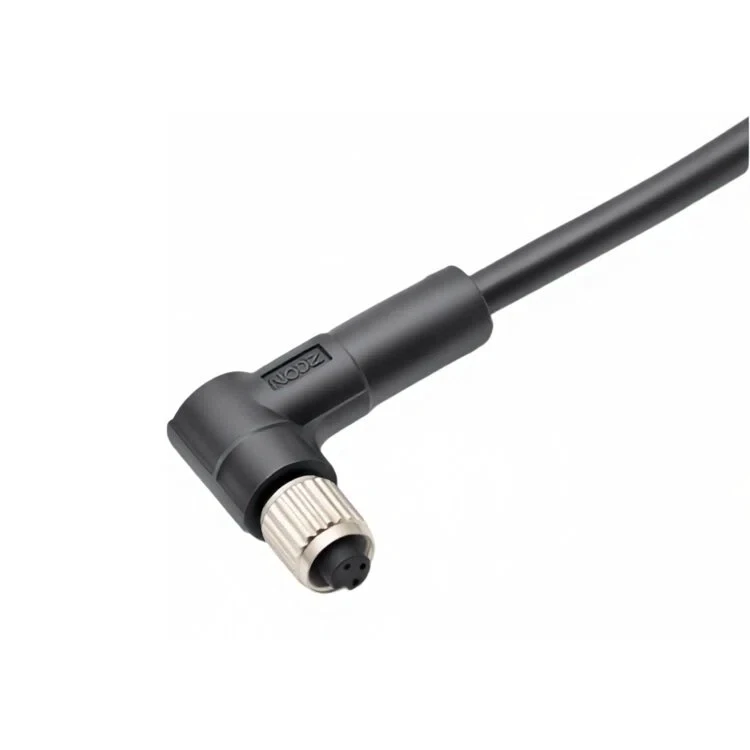 M5 IP67 Waterproof 3 4 Pin Male Female 90 Degree Elbow Nylon PA66 Wire Sensor Aviation Plug Connector
