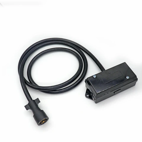 7 Way Trailer Plug Lighting Cable with Junction Box Heavy Duty 7 Pole Trailer Cord Wiring Harness