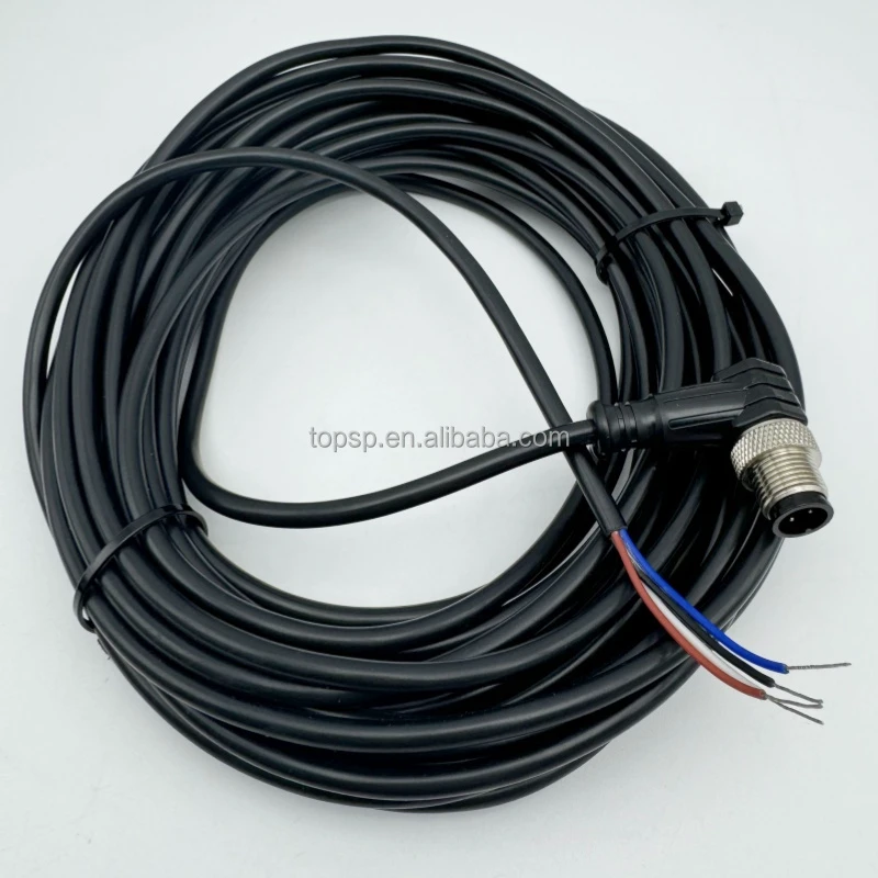 PVC Insulated Waterproof Connector Sensor Cable M12 4 5 6 8 Pin High Flexible Wire Harness Female Male IO Controller Cable