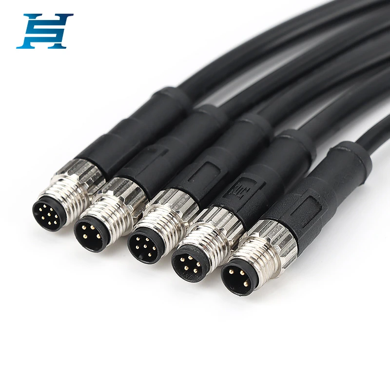 M8 Waterproof Cable - Automation Sensor Cable, Outdoor Security Cable 8-Core IP67 Rated Aviation Connector, LED Connection Cable