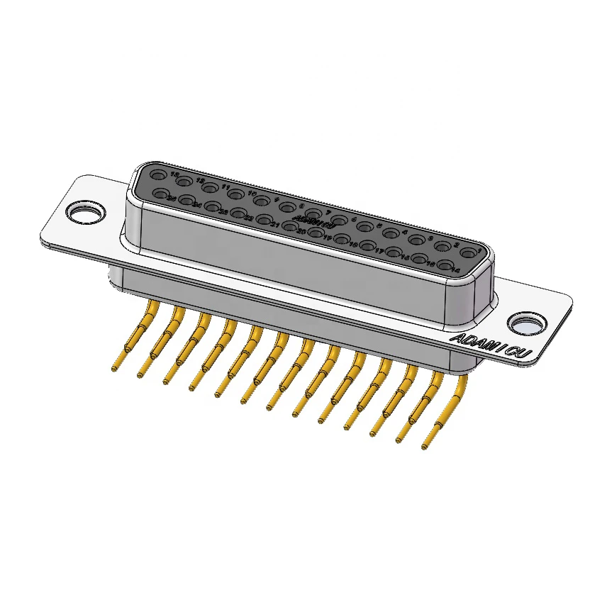 Right Angle DB 25 Pin D-Type Female Connector Plug Electrical Standard Brass Material
