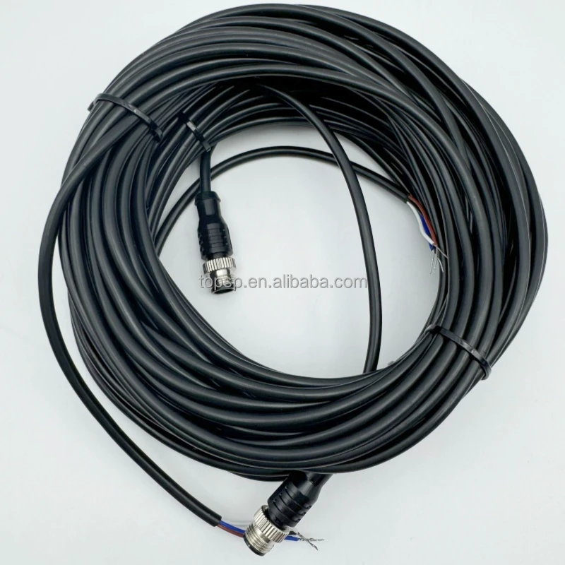 High Quality Flexible Sensor Cable M5 M8 M12 3Pin 4Pin Male Female Straight Angled Sensor 5m 10m 15m Wiring Harness Connection