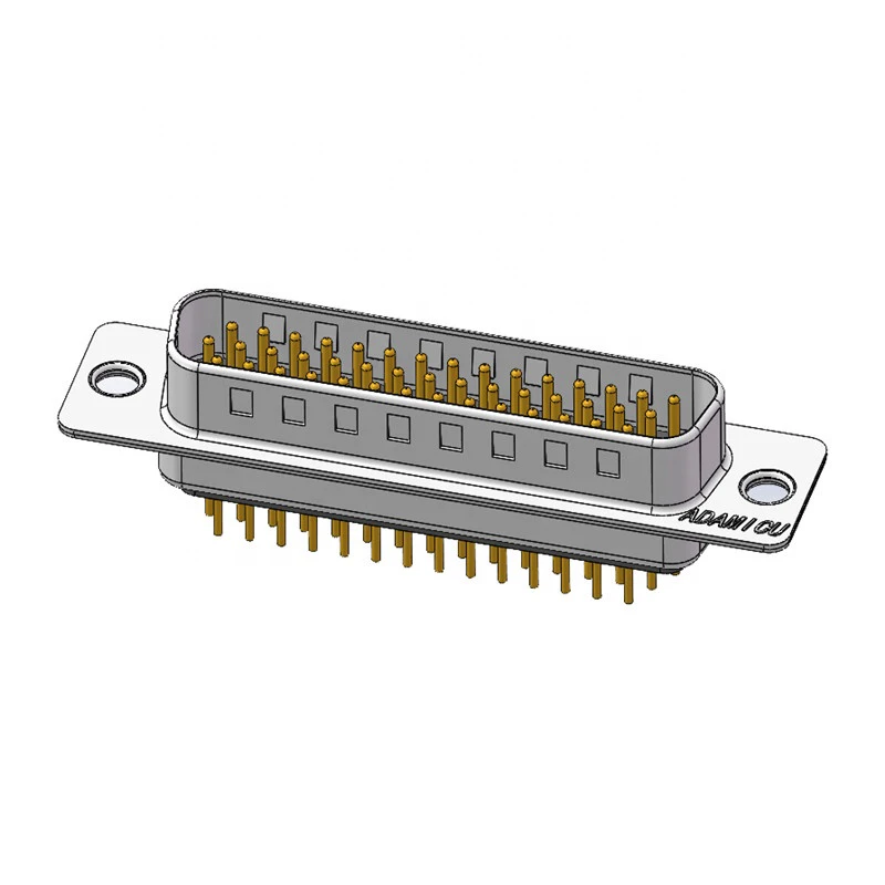 Male D-Type Connector Printer Straight Pin Stamped Contacts with DSUD Hole Plug DB 44 Pin Premium Quality Connectors