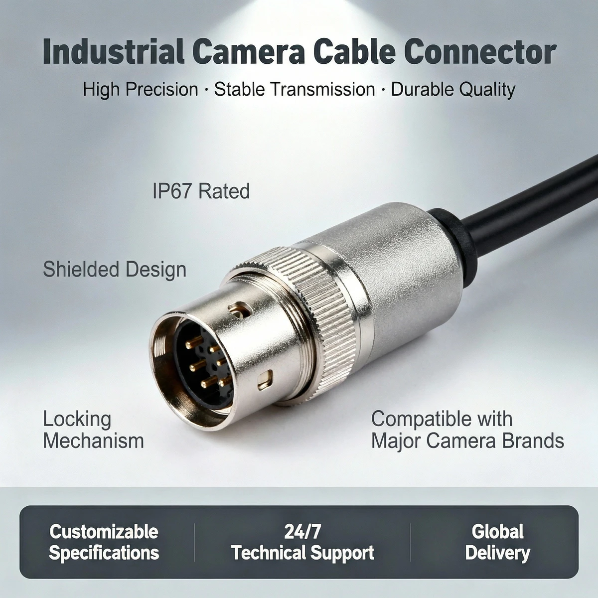 M12 Series 12-Core Industrial Waterproof Aviation Plug Male Head IP67 Brass Contact Material Welding Wire Connectors