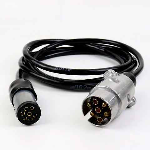 7 Pin Small Round Metal Trailer Connector to ISO 1724 7Pin Trailer Adapter Cable Wire