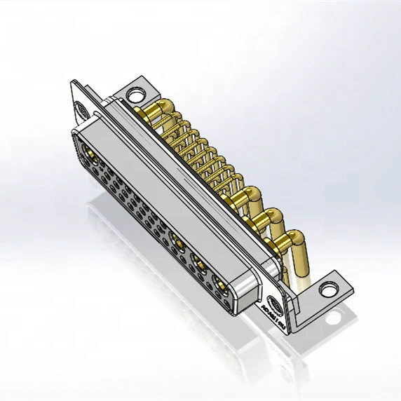 Professional 36W4 Combo D Sub Female Power Connectors Right Angle PCB by Manufacturer