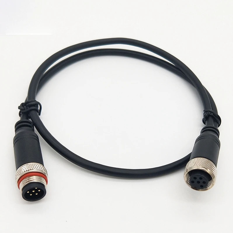 IP67 Waterproof Male Female M12 6Pins Aviation Plug Sensor Connector Cable