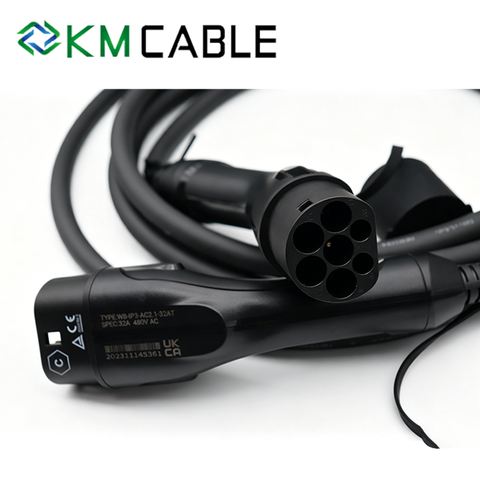 Type 2 EV Charging Cable 7kW Single Phase 32A Complete Certifications Customizable Length for Electric Vehicle Charging