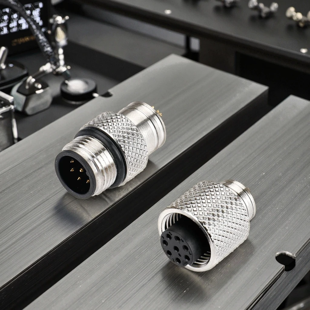 M12 8-Pin Male Connector Coded Shielded Solder Plug High-Efficiency Connectors for Various Applications