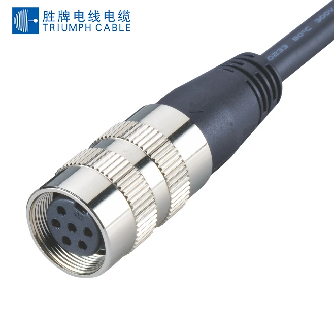 OEM Waterproof IP67 M16 Connector Cable 2/19 Pins Straight/Angled Moulded Plug Leads (PVC/PUR) Robotic Sensor Connector Cable