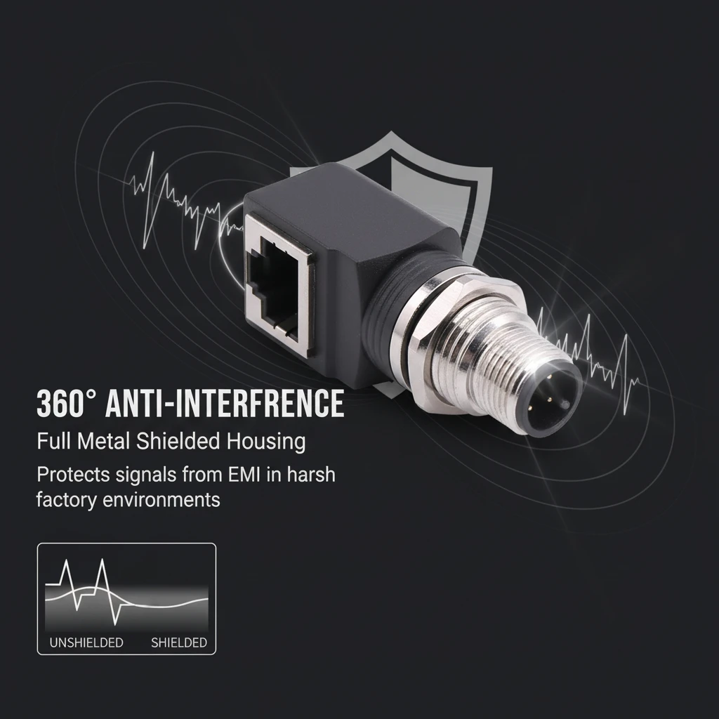 M12 Male Adapter Connector 90 Degree Angle RJ45 Product Category Circular Connectors Conector
