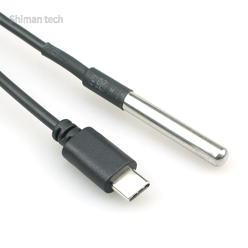 Customized DS18b20 Temperature Sensor Cable USB C Male