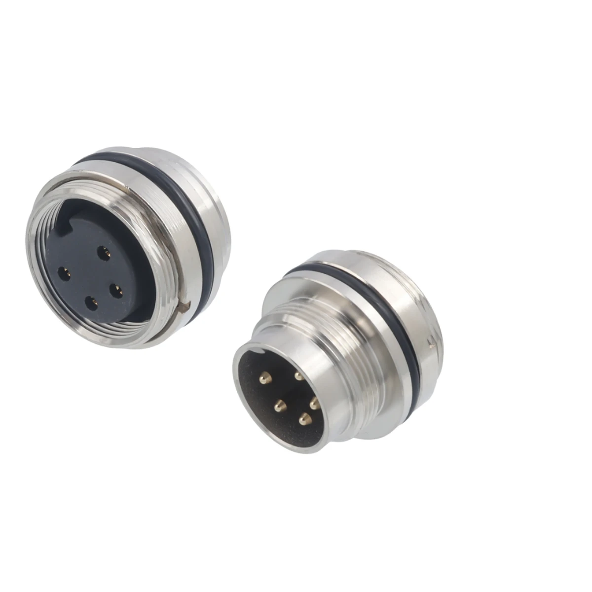 M16 Aviation Plug Front Panel Mount Brass Housing IP67 Solder Socket 4P Male Female Thread Circular Connector