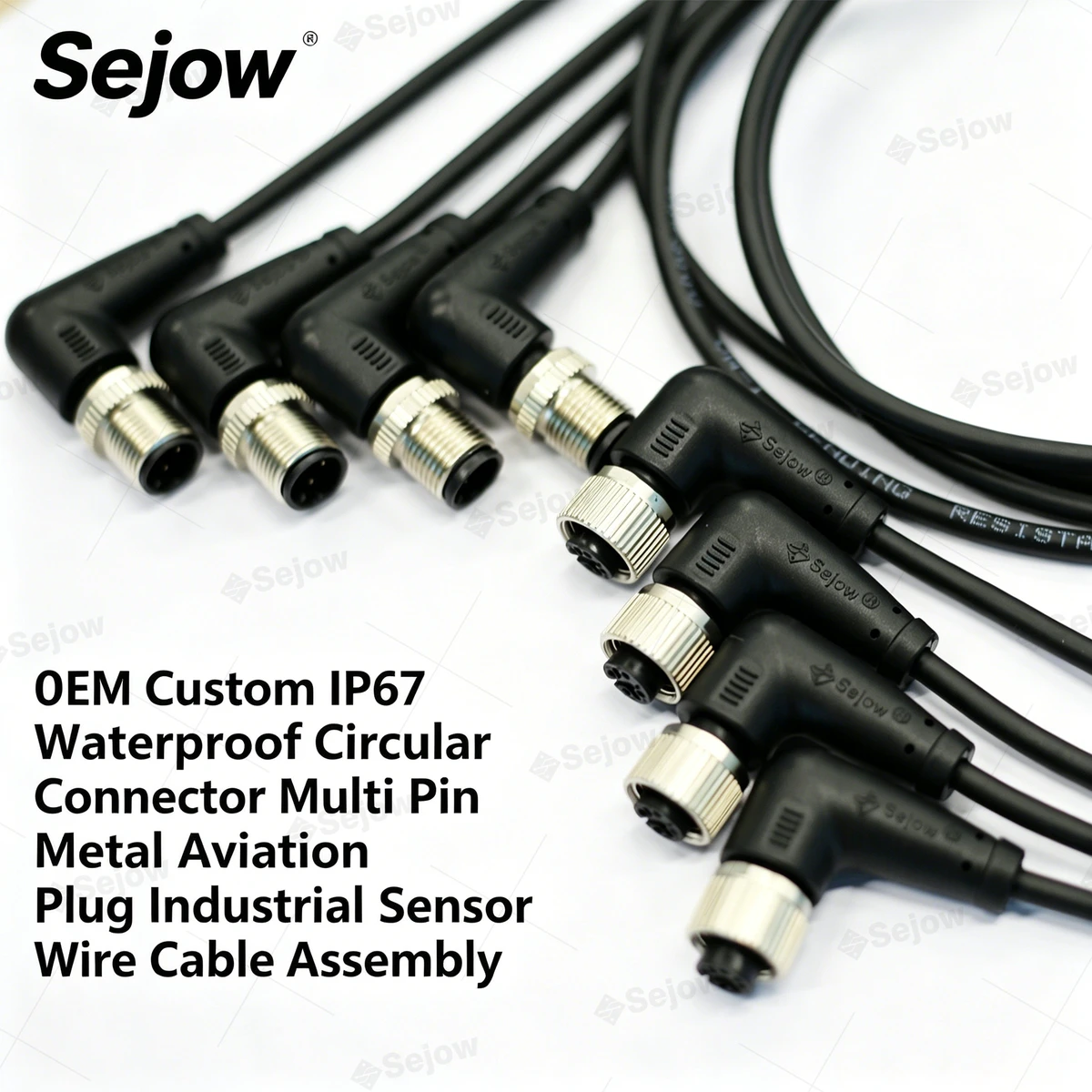 OEM Custom IP67 Waterproof Circular Connector Multi Pin Metal Aviation Plug Industrial Sensor Wire Cable Assembly