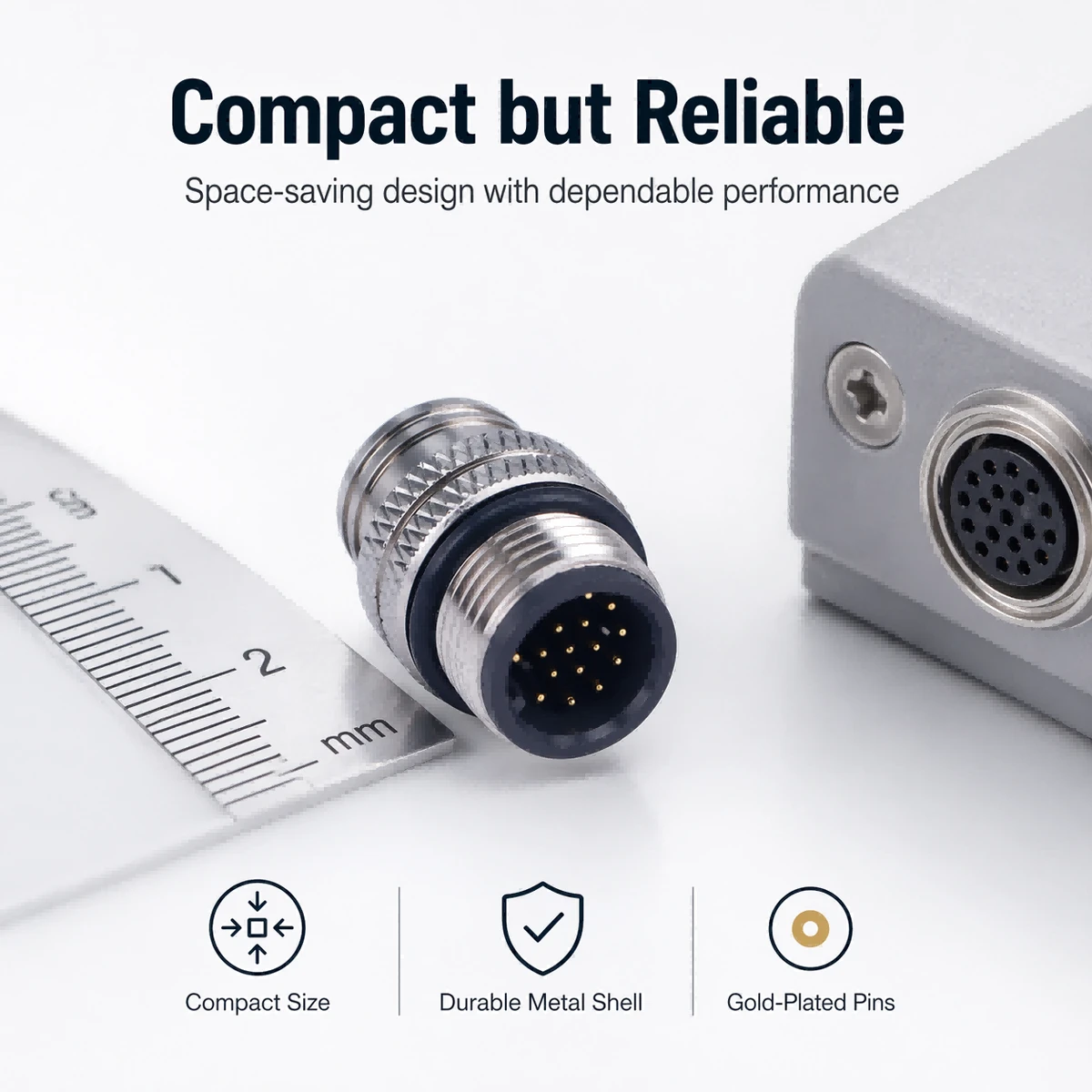 M12 Series 17-Core Industrial Waterproof Connector Aviation Plug Female Head Injection Molding with Copper Contact IP67 Standard