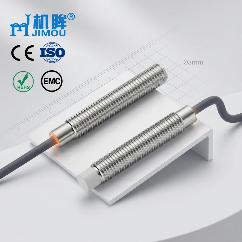 Brass Nickel Plated M8 Non Flush PNP NC 2m Cable Anti Interference for Packaging Material Counting Capacitive Proximity Sensor