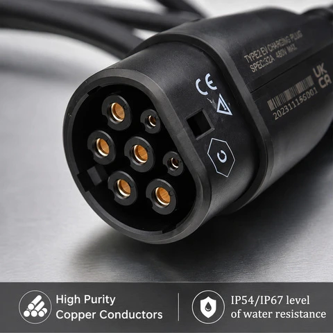 Wholesale Type 2 EV Charging Cable 22kW 3 Phase 32A Complete Certifications Support Custom Length for EV Distributor Partners
