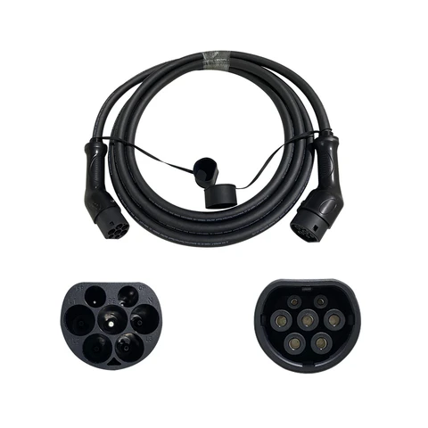 Premium Quality TPU Jacket 22kW Type 2 to Type 2 EV Charging Cable 32A 3 Phase Durable H07BZ5-F Charging Lead with Carry Bag