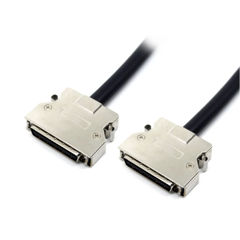 SCSI Male to Male Cable Assembly 50Pin MDR Spring Latch Type PVC Insulation Copper Conductor 1M Length